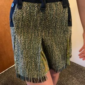 D&G Tweed, silk and denim mini skirt